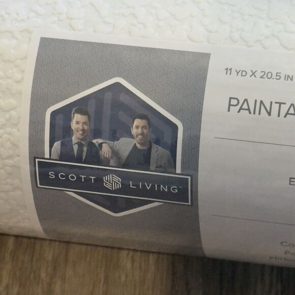3 -Scott Living Series Textured and Paintable Design Large Wallpaper Roll Vinyl - Picture 4 of 11